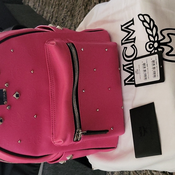 MCM hot pink backpack - Picture 8 of 11
